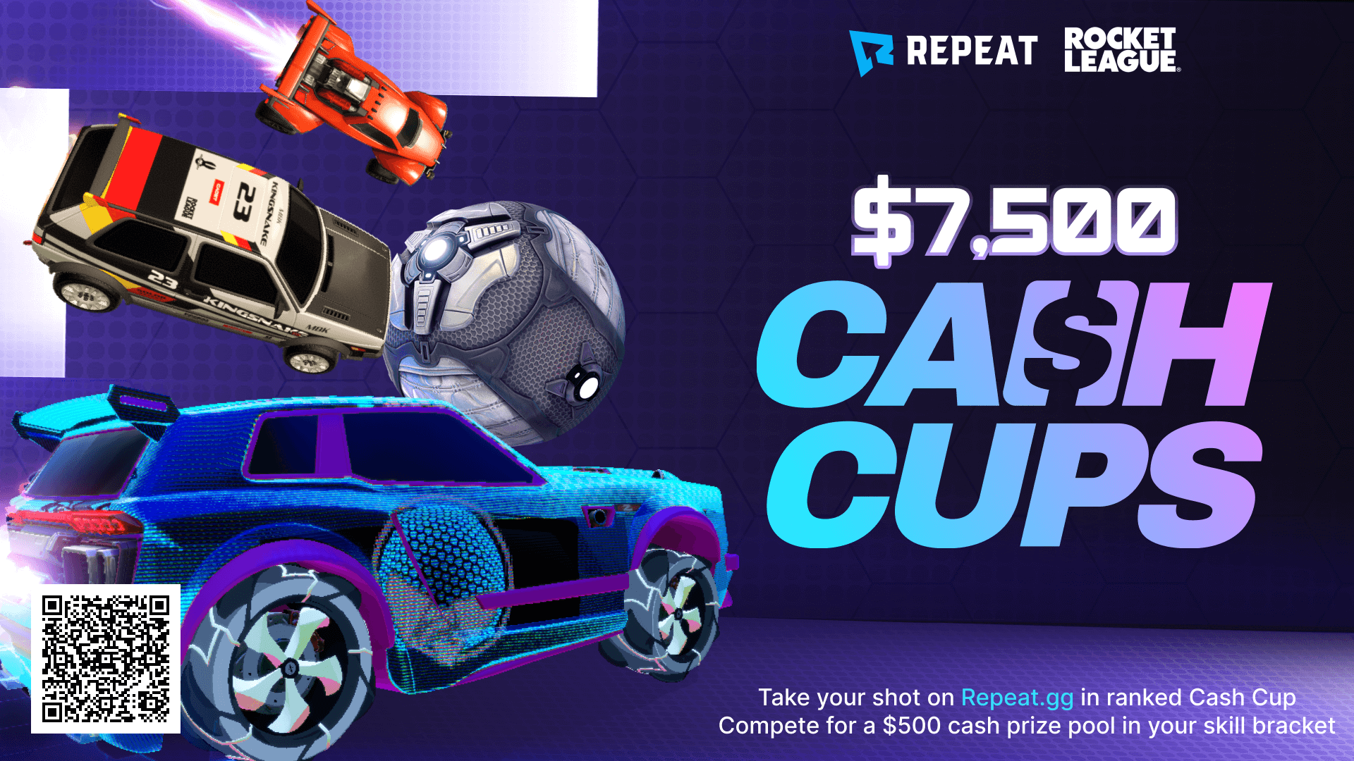 Monthly Cash Cups Rocket League campaign creative
