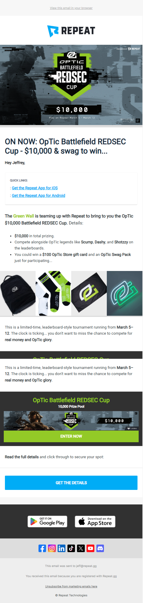 Optic Cup Email